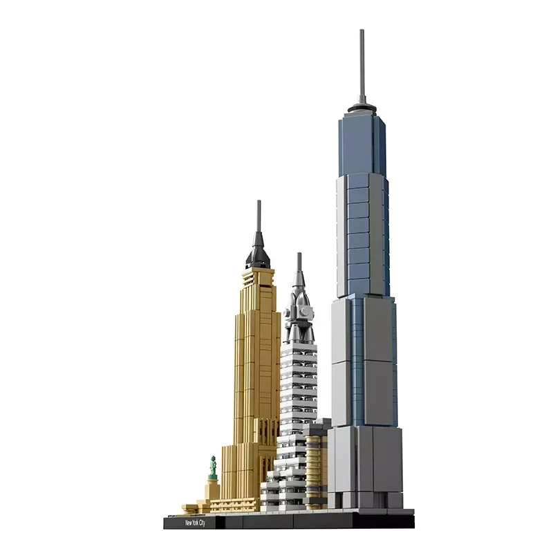 Bloques de construcción de Skyline para niños, juguete de ladrillos para armar torre de Ciudad de Nueva York, serie calles de Ciudad, ideal para regalo, código 21028