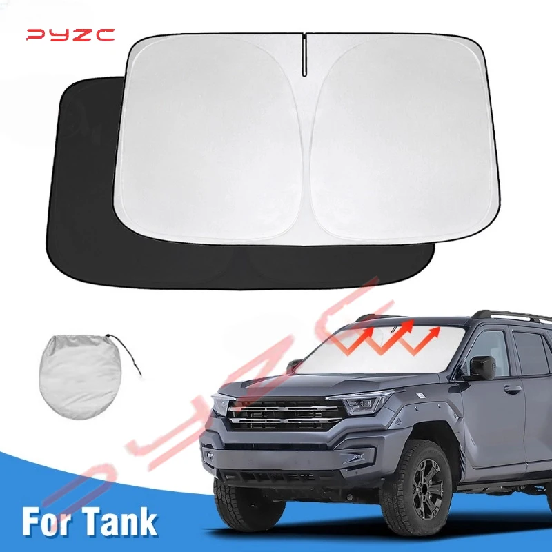 

Солнцезащитный козырек на лобовое стекло для GWM Great Wall Tank 400, аксессуары 2023 2024, солнцезащитный козырек, защита от солнца, складные блоки, УФ-лучи