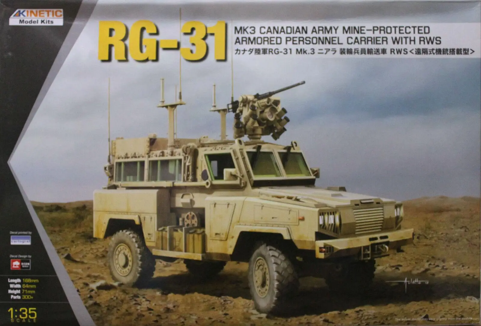 Kinetic K-61010 1/35 Scale RG-31 Mk3 Canadian Army with RWS Model Kit