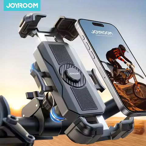 Joyroom Bicycle Motorcycle Phone Holder Anti Vibration 360&deg; View Handlebar Bike Phone Mount One Hand Operation For 4.7-7'' Phone