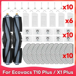 Fit For Ecovacs T10 Plus / X1 Plus Roller Side Brush Filter Dust Bag Mop Rag Robot Vacuum Cleaner Replacement Accessory Part