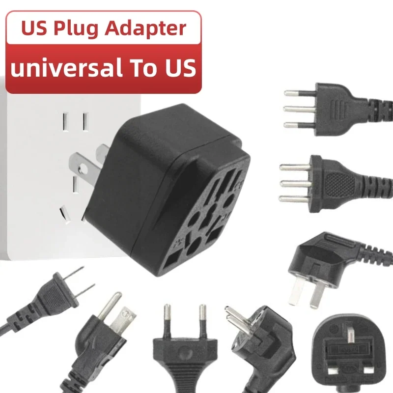 Black White 10A 250V US/EU/UK/AU to USA Canada Japan Taiwan Mexico 2 pin travel adaptor plug Universal socket converter Type-A