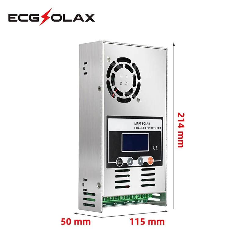 Imagem -03 - Controlador Carga Solar Mppt Ecgsolax Mppt 60a Controlador de Carga Solar 12v 24v 48v Auto com Conector Solar Lcd Regulador Solar Apto para Bateria de Chumbo Ácido Controlador de Carga Solar Controlador Mppt