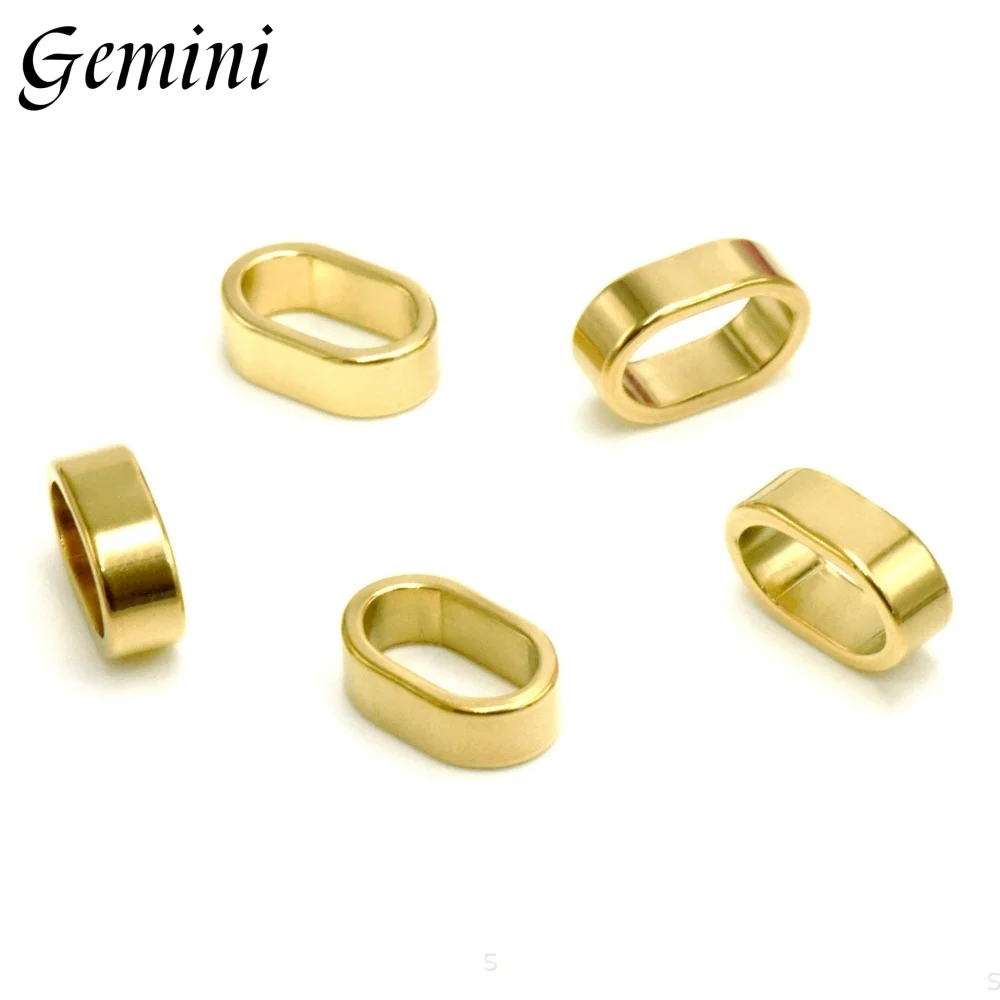 10pcs 316L 스테인레스 스틸 가죽 코드 비즈 12*6mm 가죽 팔찌에 대 한 더블 스페이서 비즈 DIY 쥬얼리 액세서리 만들기