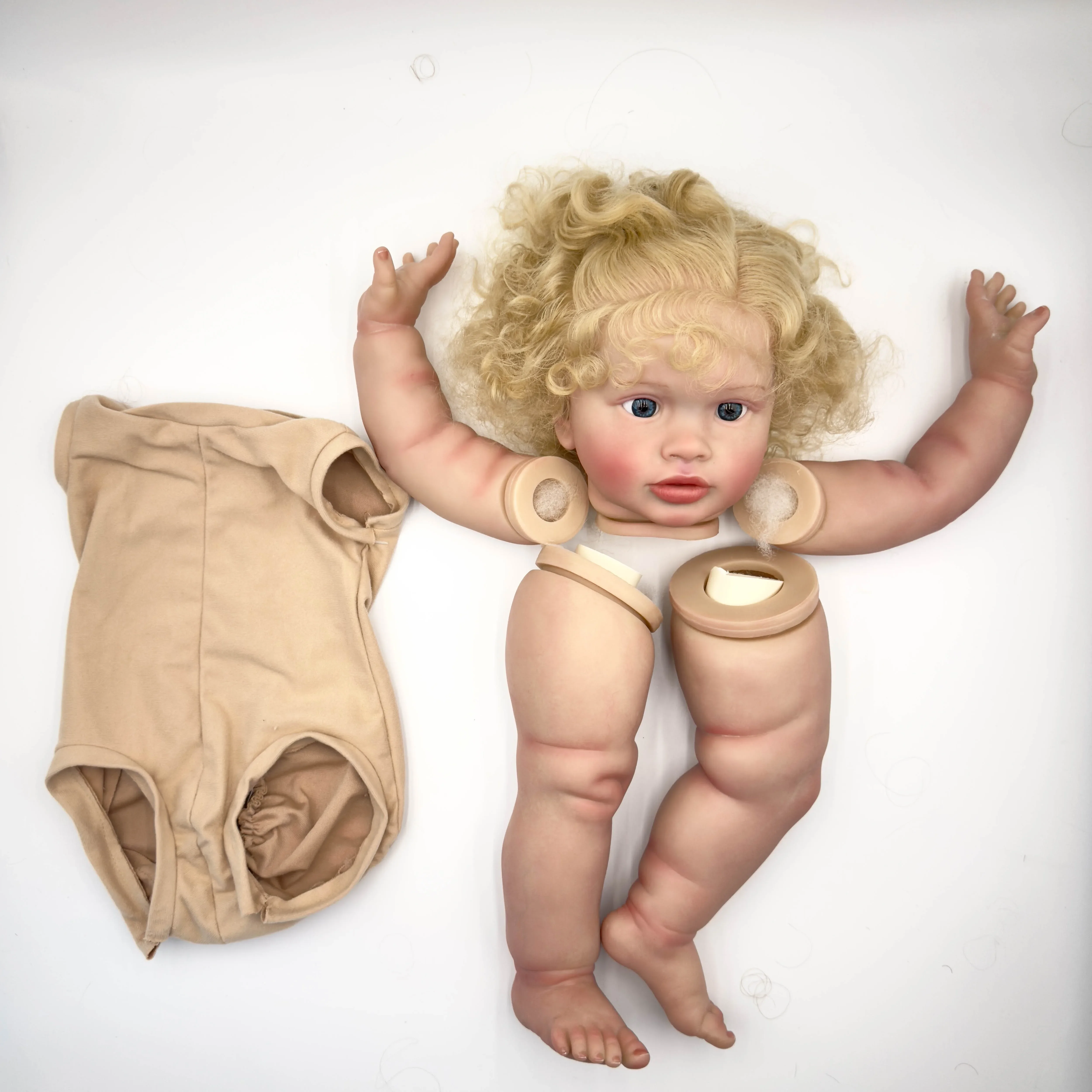 Ego 26 polegada kit boneca reborn pippa com cabelo loiro realista acordado bebê já pintado peças de boneca inacabadas diy brinquedos do bebê