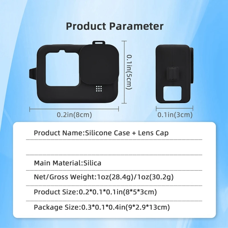 Silicone Case For Gopro Hero 12 11 10 9 Black Tempered Glass Screen Protector Protective Film Lens Cap Cover