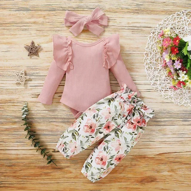 

Newborn Girl Clothes Set New Born Baby Clothes Toddler Girl Outfits Baby Bodysuit Bow Pants Headband Infant 0-24M Baby Clothing