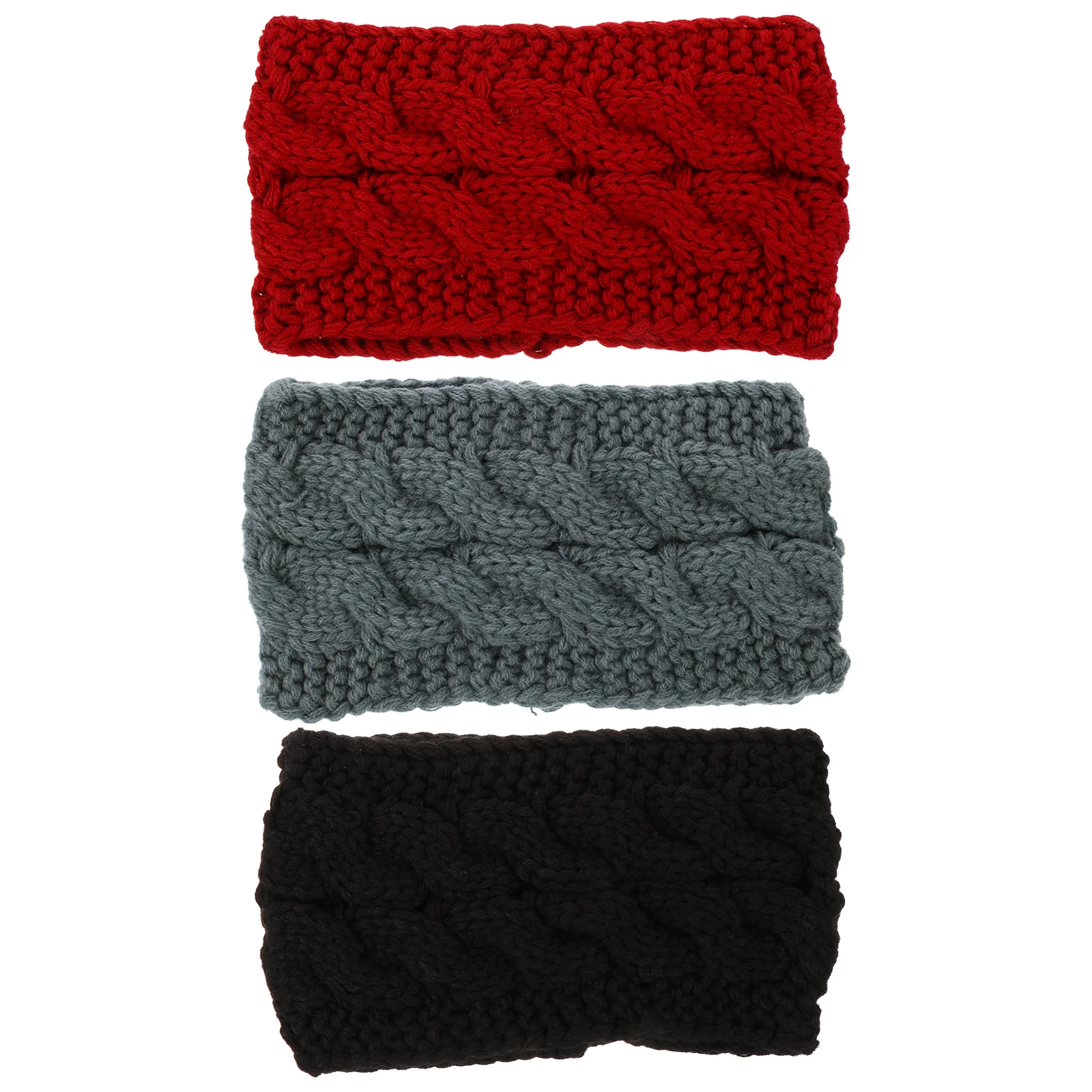 

3pcs KnittedHeadbandWomenWarmWrapScarfEarWarmerWideHairbandLightweightElasticSkiSnowboardCampHikeWinterSportsGiftYogaAccessories