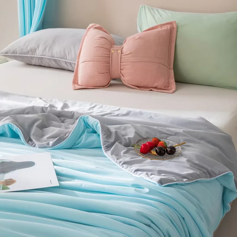 بطانية التبريد التكنولوجيا الباردة الفراش الصيف خليط لحاف لينة موضة INS اليابان والكورية الأخضر الباردة يلقي AB الجانب