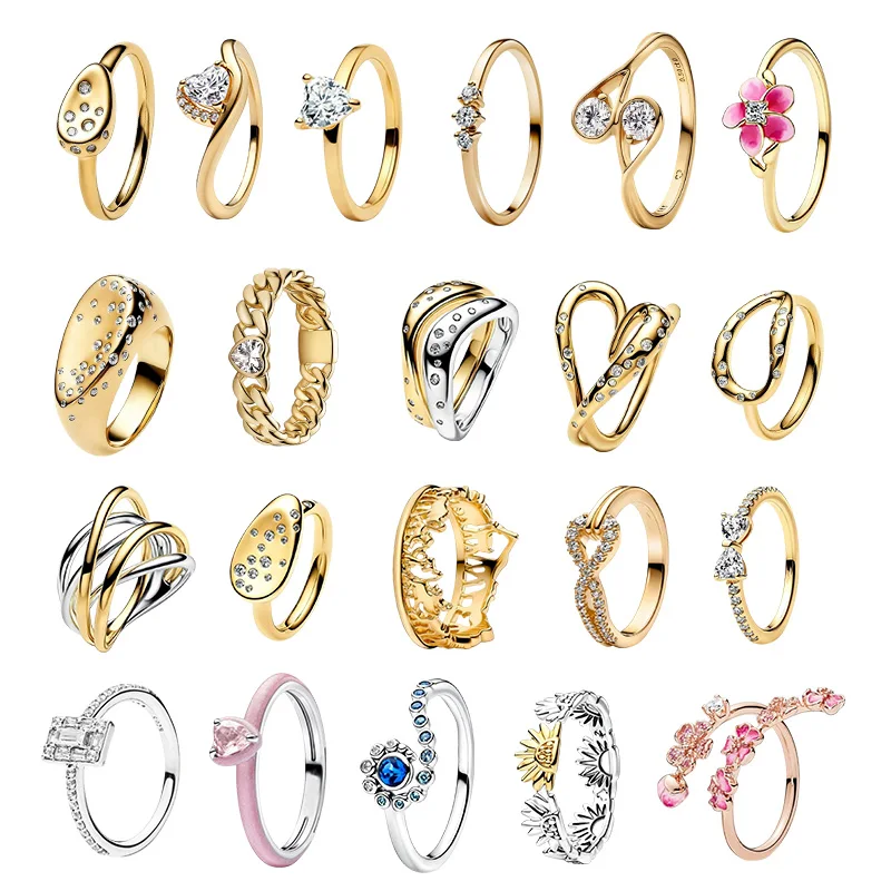 New Hot-Selling S925 Silver Dendrobium orchid Double-Layer Cuban Sparkling Star Fashion Trend goddess Ring