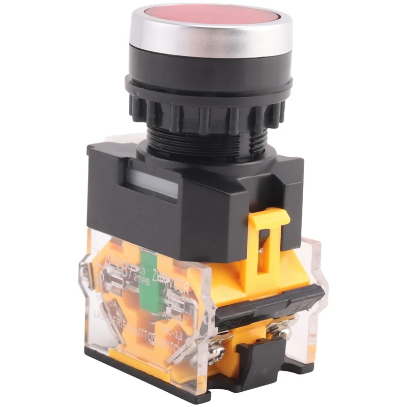 Promoção! 2 pces LA38-11/203 botão momentâneo interruptor de imprensa de energia resistente, 1 pces vermelho & 1 pces verde