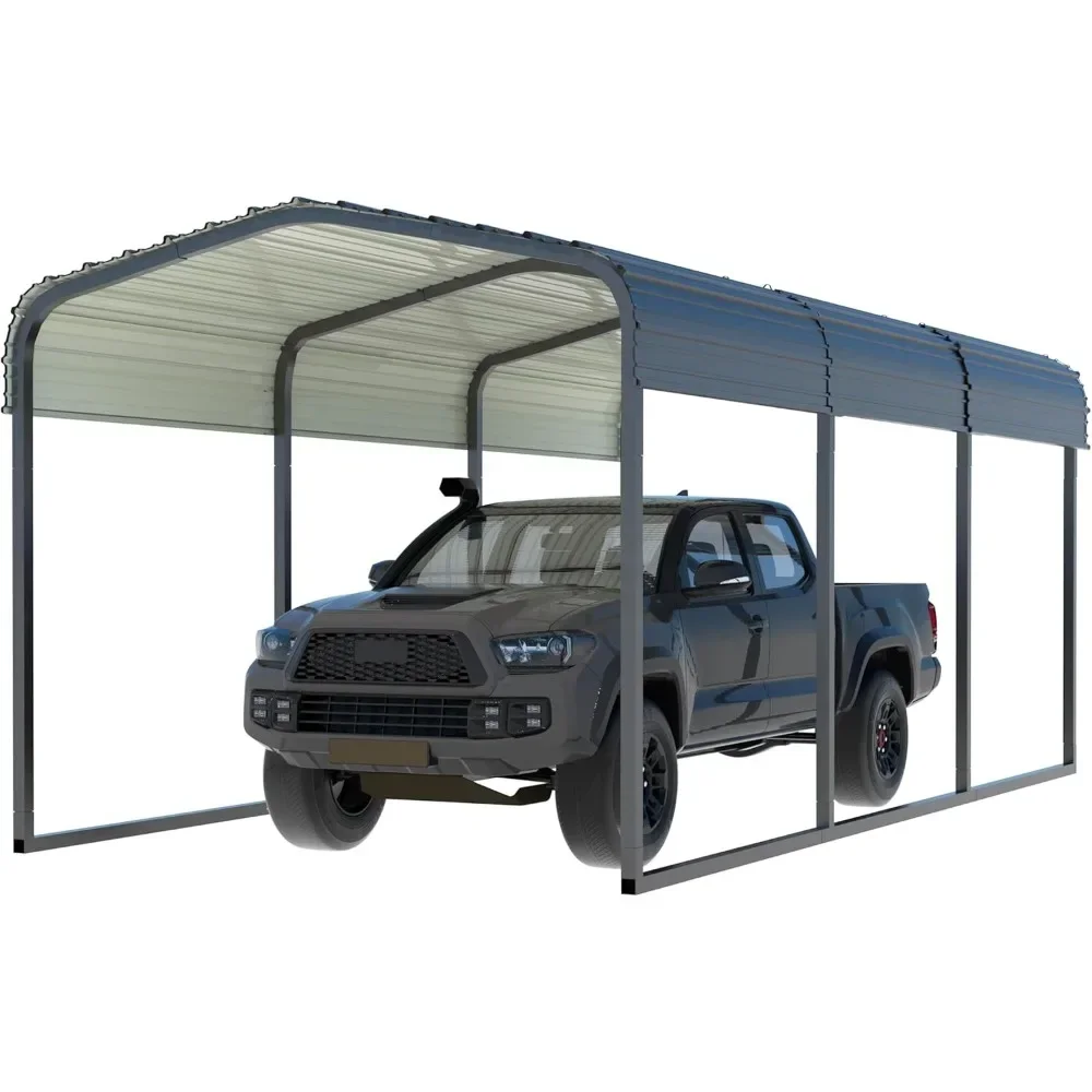 10' x 15' Metall-Carport mit robustem Dach aus verzinktem Stahl, verbessertes großes Carport-Überdachung für den Außenbereich, Auto-Port