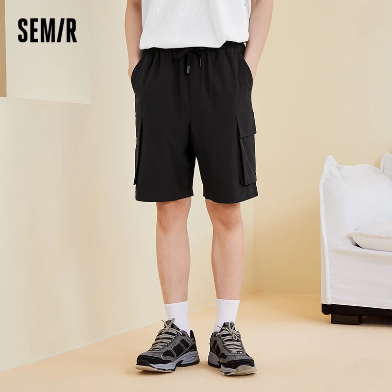 

Semir Home Shorts Men Casual Loose Multi-Pocket Fifth Pants Woven Fashion Sports Wear Overalls Pants