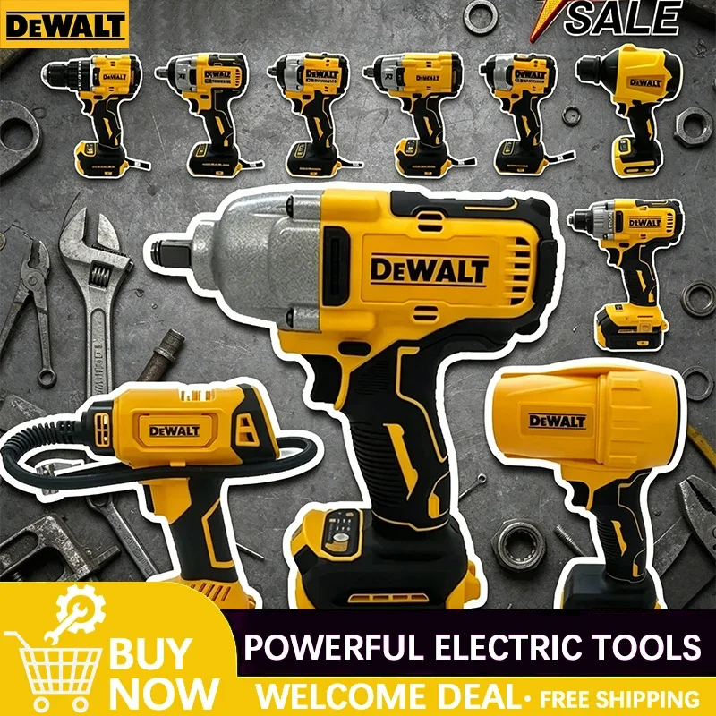 

Многофункциональные электроинструменты DeWalt: Беспроводная бесщеточная угловая шлифмашина, резак, электрический гайковерт, полировальная машина, воздушный насос, термофен