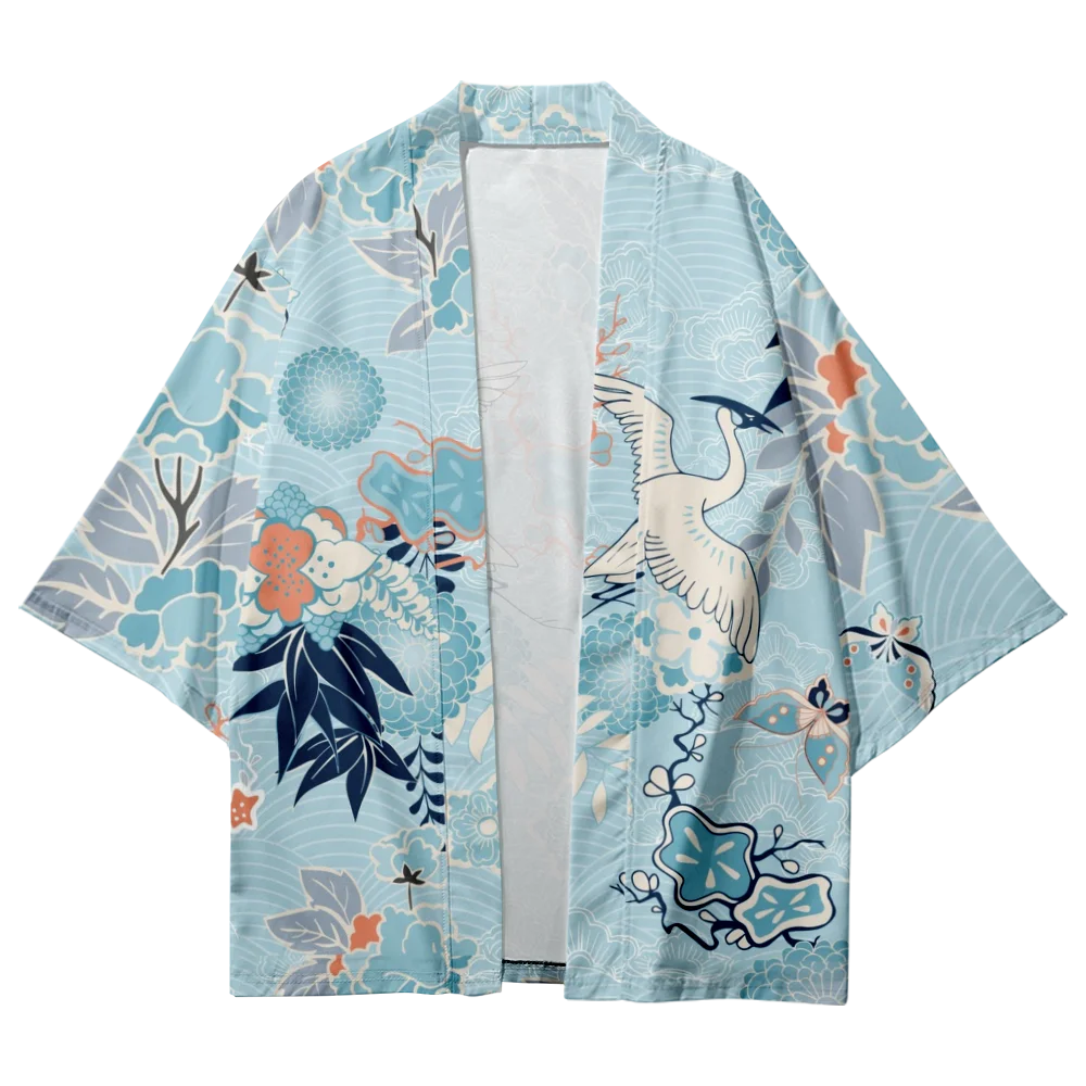 Letnie samurajskie kimono Cosplay mężczyźni Haori stylowa odzież uliczna Kimono japońska moda Yukata retro kardigan elegancka szata gorąca sprzedaż