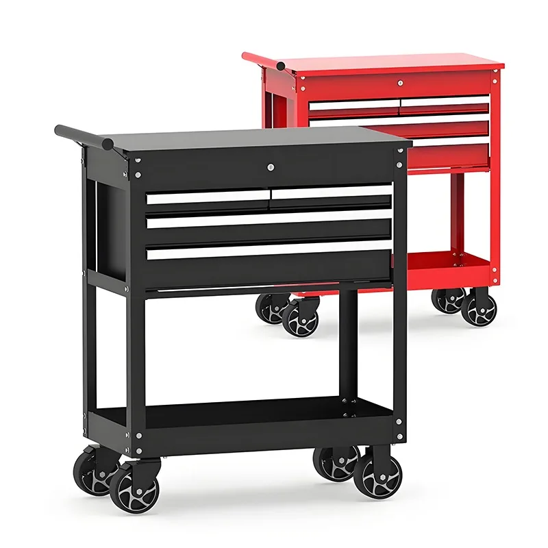 

Steel car repair workstation combination roller tool cabinet trolley with tool hydraulic bar