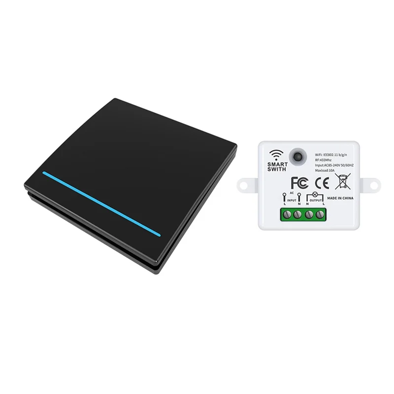 ReliableTuya Wifi RF433Mhz Smart Wireless Switch 1gang Remote Control Lighting Wall Switches for Lamp LED