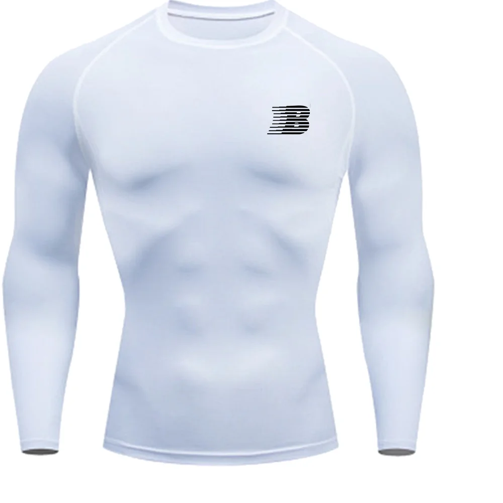 Compression Shirts Men's Rashguard Quick Dry Gym Fitness Shirts Spring Beach Surfing Athletic Sport Running Workout Tops Tees