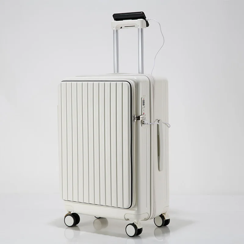 

20/24/28 Inch Business Suitcase Front Open Travel Suitcase ABS/PC Luggage Antibacterial Lining Wear Resistant Design Trip Use