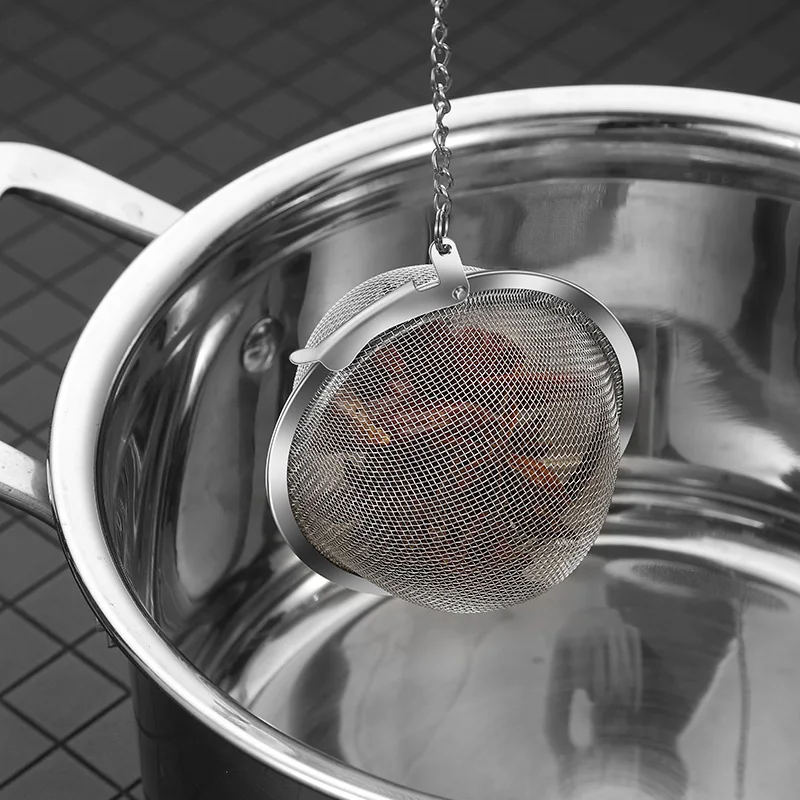 1pcs Stainless Steel Spice Tea Ball Tea Infuser Sphere Locking Strainer Mesh Infuser Tea Filter Strainers Kitchen Tools
