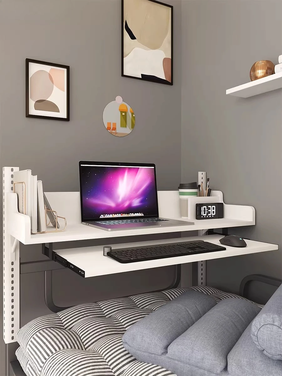Foldable Bed Tray Table with Adjustable Height for Laptop Reading Breakfast in Bed