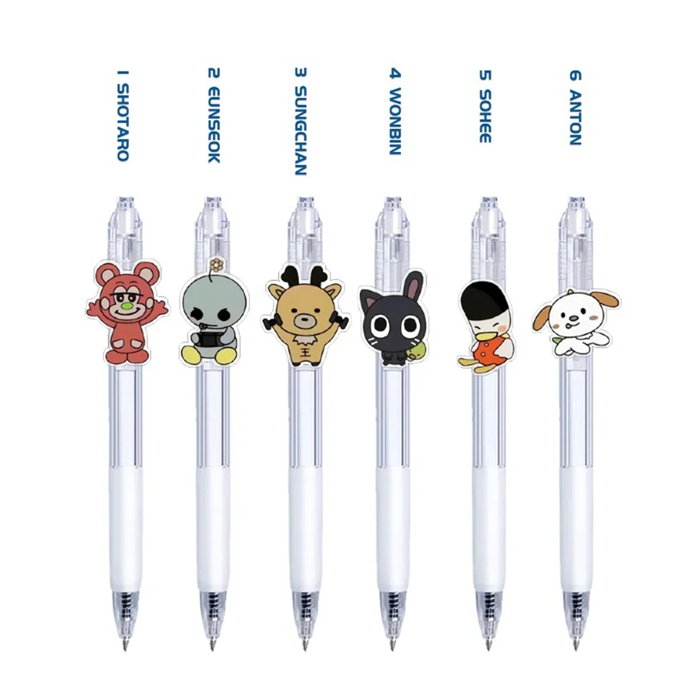 Kpop RIIZE Ballpoint Pen 0.5mm Black Writing Pen Cartoon Drop PVC Pen Student Office Stationery supplies ANTON WONBIN Fans Gift