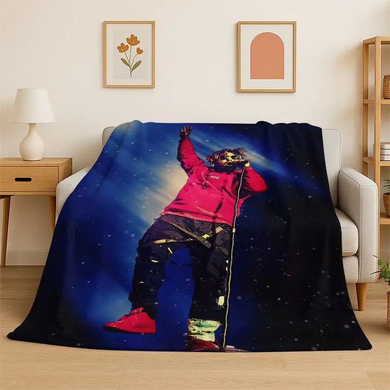 retro Juice WRLD 999 Legend Rapper Star Flannel Blanket Soft Warm Throw Blanket for Bedroom Living Room Bed Travel Camping