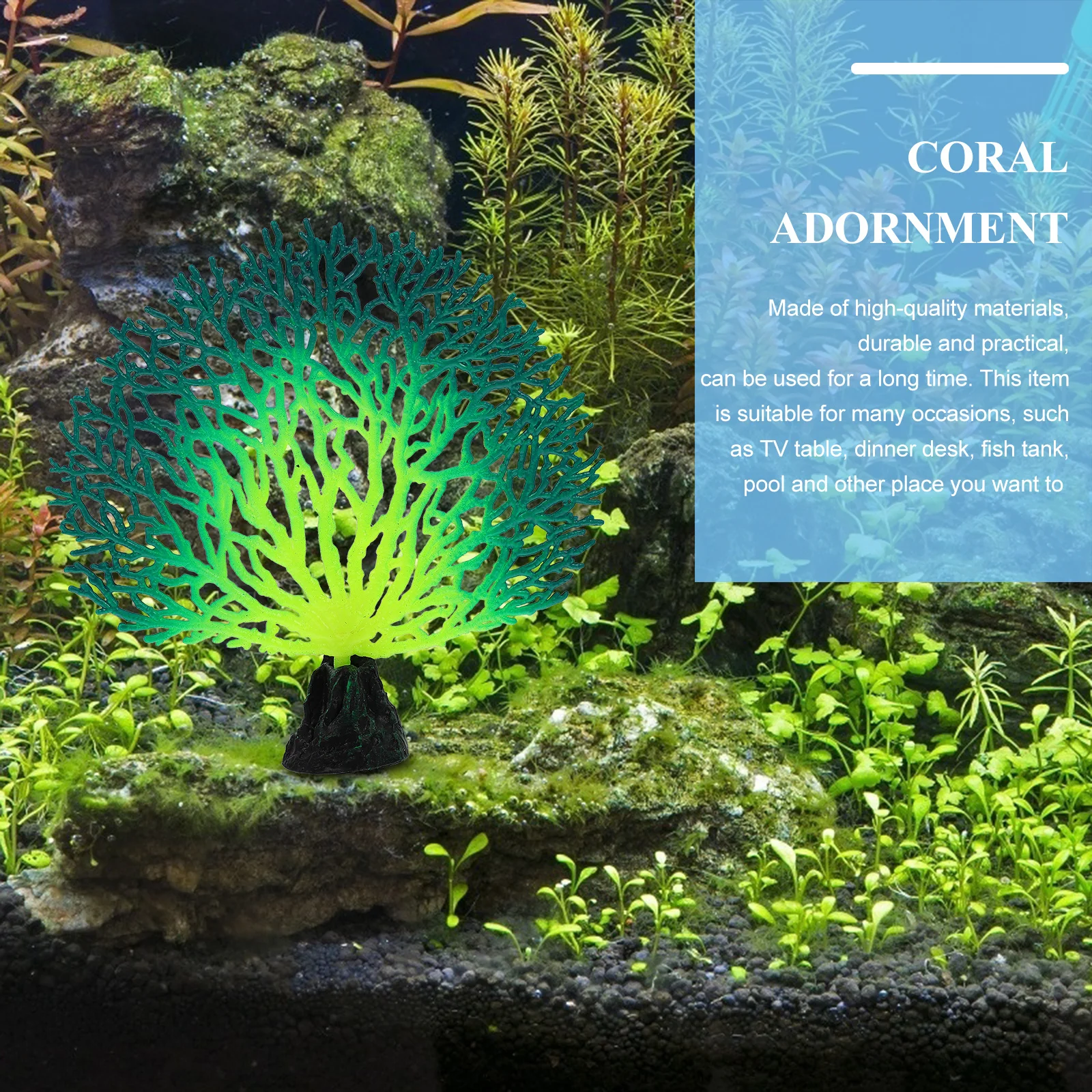 

Luminous Simulation Coral Aquarium Decoration High Quality Silicone Resin Safe Non Polluting Fish Tank Adornment