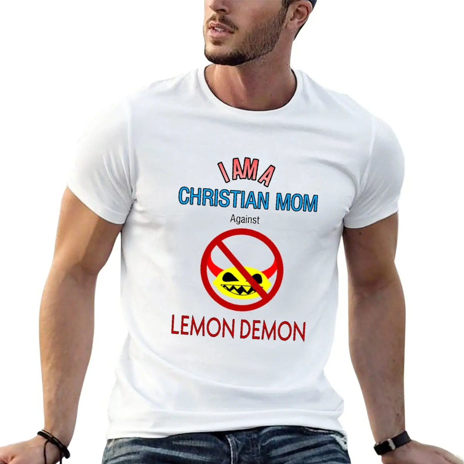 

New Christian Moms Against Lemon Demon T-Shirt vintage clothes hippie clothes graphics t shirt heavyweight t shirts for men