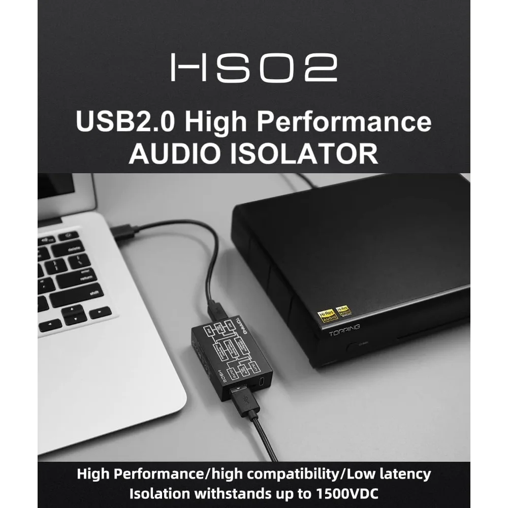 

HS02 USB 2.0 Audio Isolator - withstands up to 1500VDC