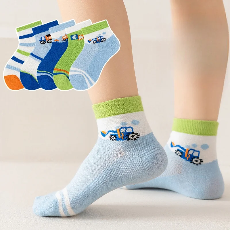 10 Pairs Children\'s Socks Summer Thin Cotton Socks Boys Socks Breathable Sweat-absorbent Girls Socks