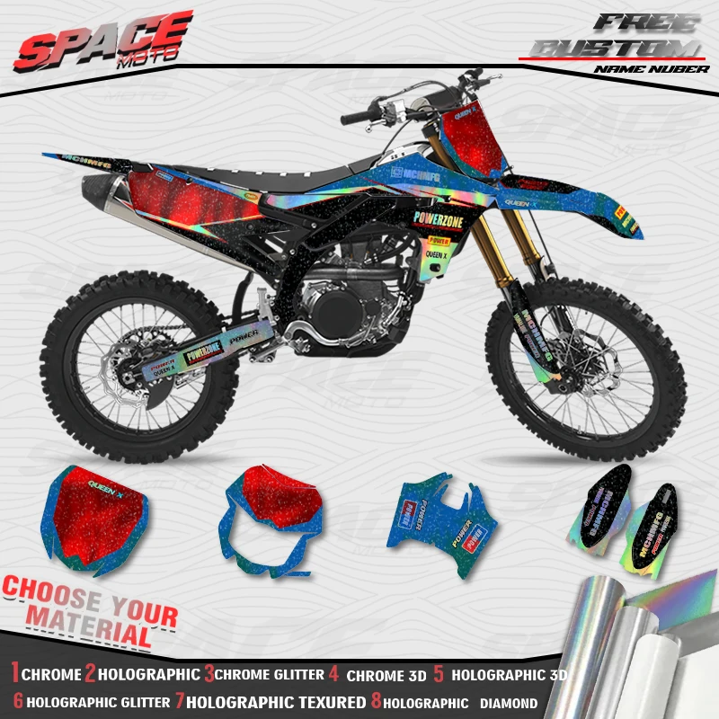SPACE MOTO Custom Motorcycle Graphics Background Decals Stickers For YAMAHA 19-23 YZF250 18-22YZF450 19-22 WRF450 20-23 WRF250