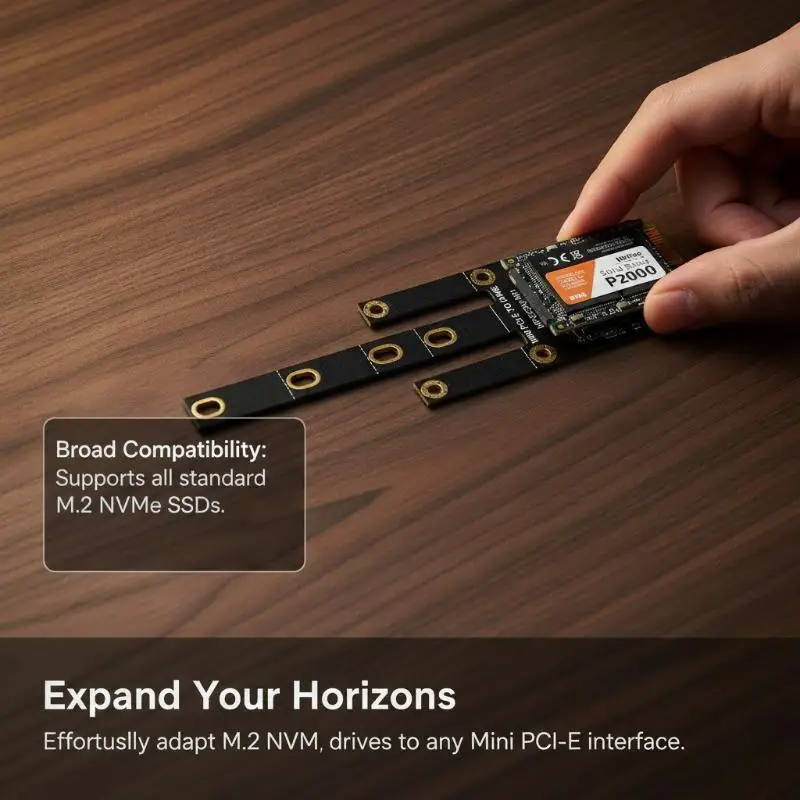 High‑Speed Mini PCI‑E to M.2 NVMe Adapter Card Riser Support 2230 2242 2260 2280 M.2 NVMe SSD Conversion Board