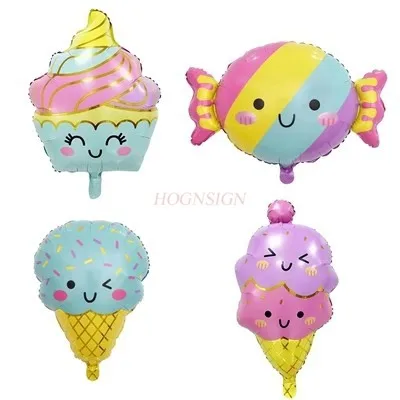 

New Summer Cute Ice Cream Ice Cream Balloon McDonald's Children's Birthday Party Scene Decoration Aluminum Film Balloon
