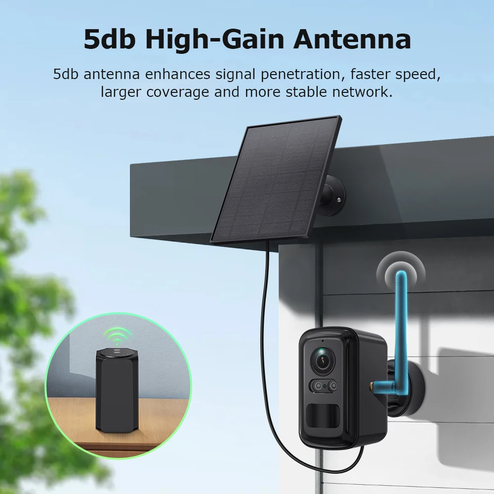 500 متر مسافة نقل طويلة 4ch الشمسية واي فاي أطقم المدى موسع IP65 واي فاي مكبر للصوت التوصيل والتشغيل مجموعة كاميرا تعمل بالطاقة الشمسية اللاسلكية #5