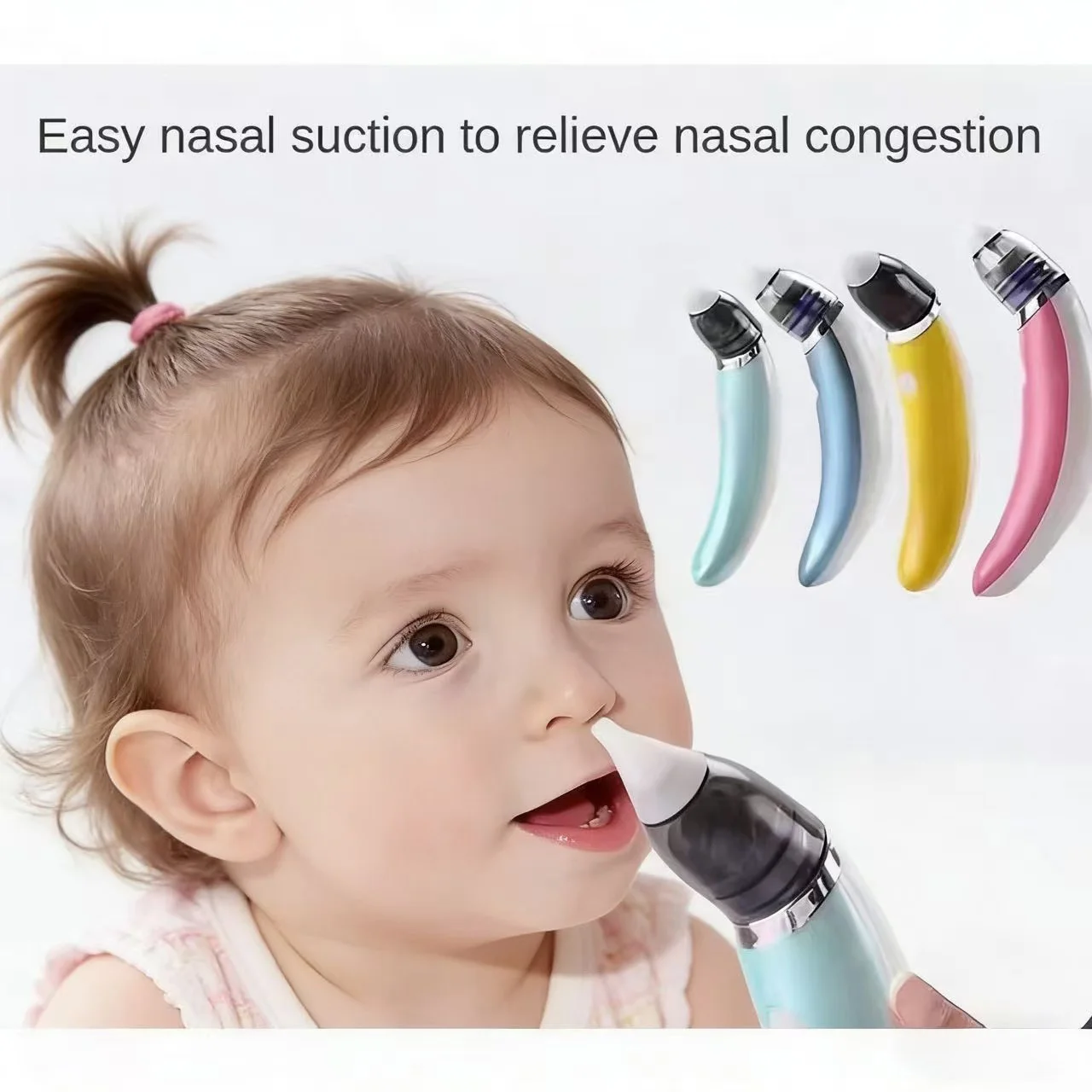 

Gentle Painless Electric Baby Nasal Aspirator Safe Nose Cleaner Fast Relief Nasal Congestion Comfortable for Newborns & Toddlers