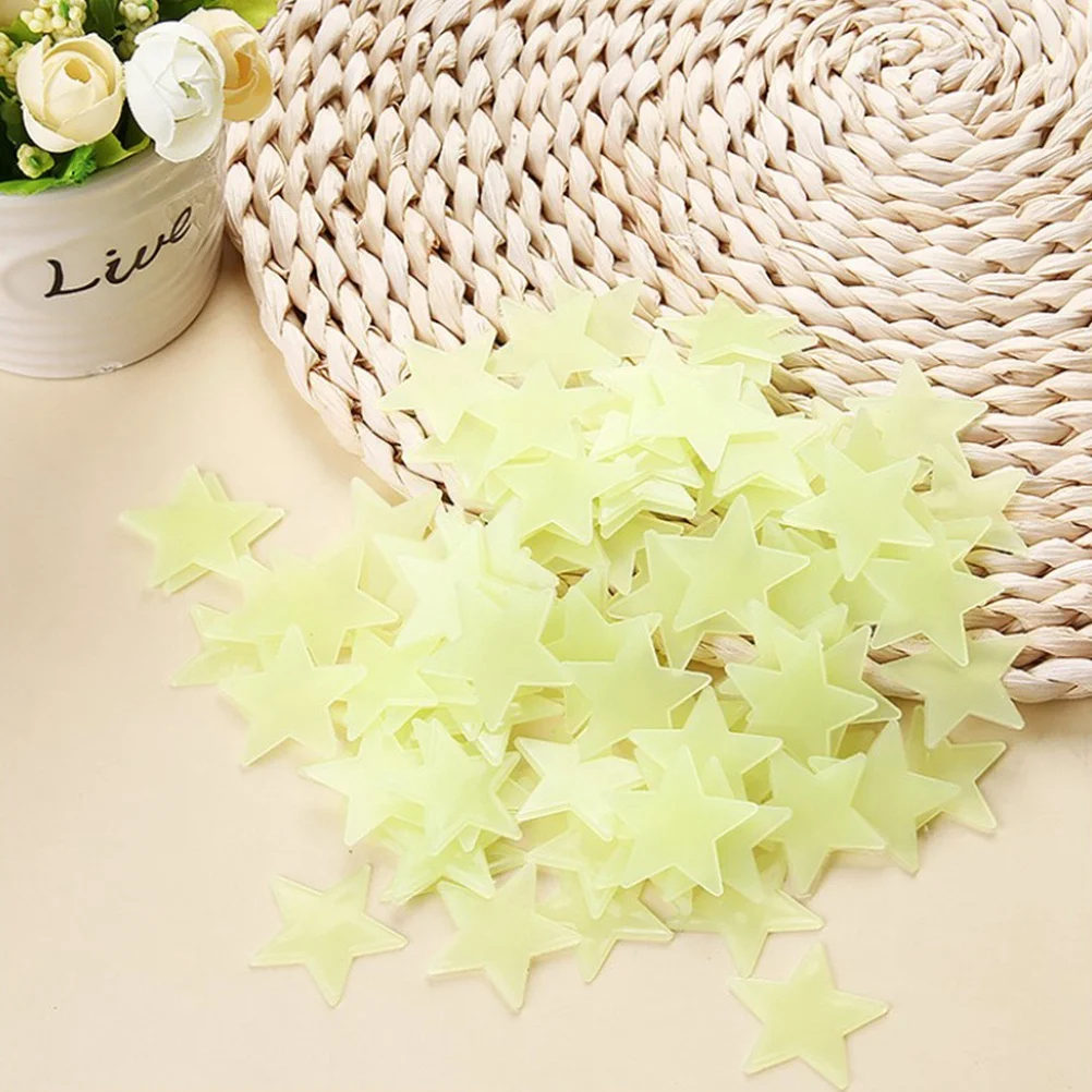 

150Pcs Glow in Dark Stars Stickers 3D Fluorescent Wall Stickers Colorful Night Light Indoor Decorations for Children