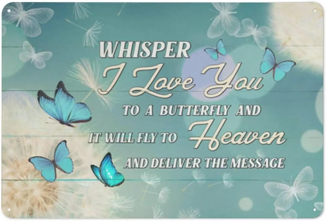 Rustic Metal Tin Sign Whisper I Love You To A It Will Fly To Heaven Deliver The Message Country Wall Art Home Parlor G