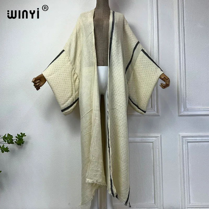 2024 letnie kimono damskie WINYI Europe kardigan ścieg kaftan koktajl seksowny Boho okrycie plażowe się kaftan afrykański sukienka Retro wakacyjny