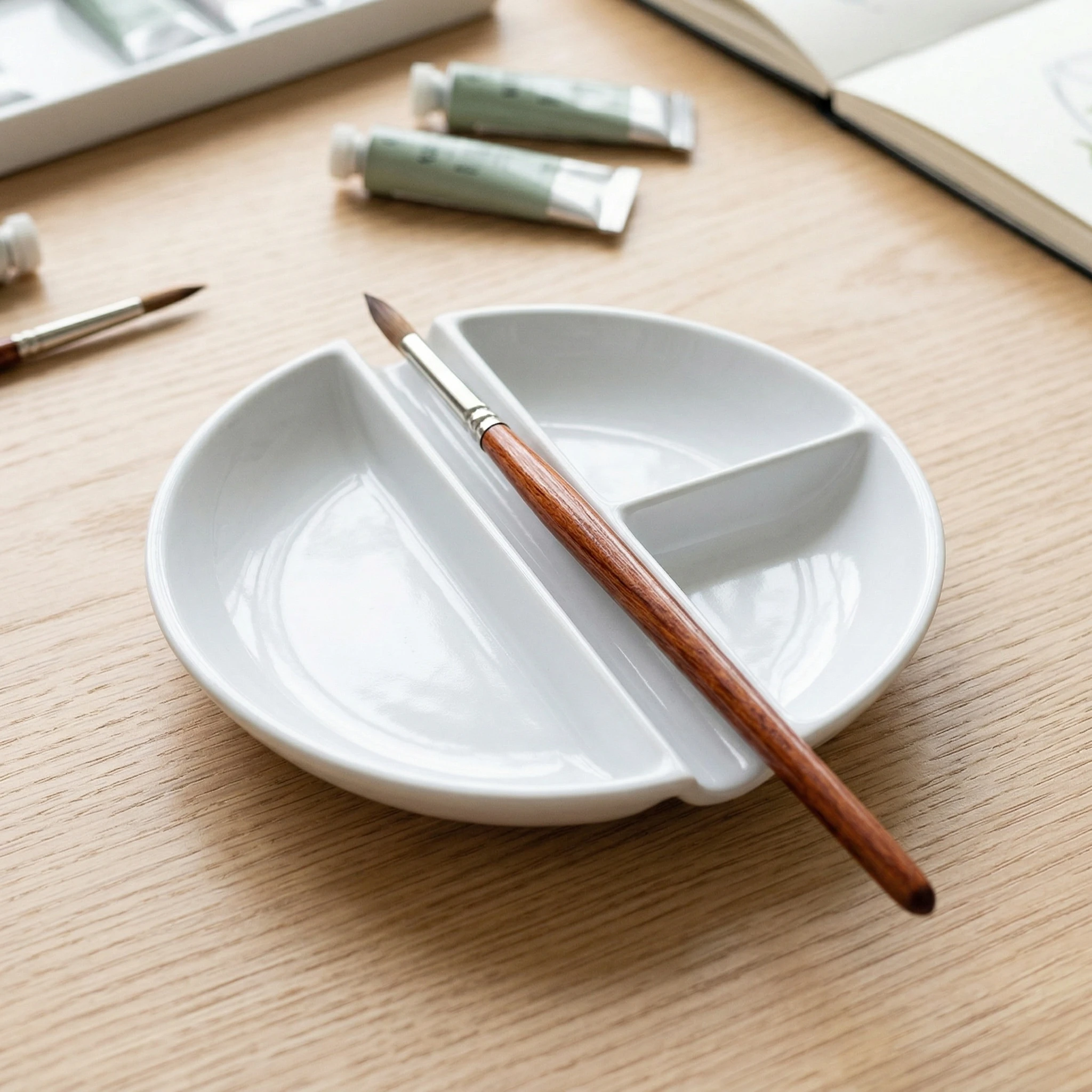3-teiliges Set Dicke Kunststoff-Farbpaletten, Verschiedene Stile Mischplatten für Acryl, Aquarell und Öl, Robuste Kunstbedarfsartikel für Künstler – Detail 4