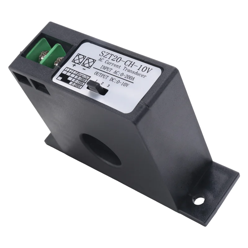 

A58Z AC Current Transmitter AC Current Transducer Overload Protector Input AC 0-200A Output DC 0-10V SZT20-CH-10V