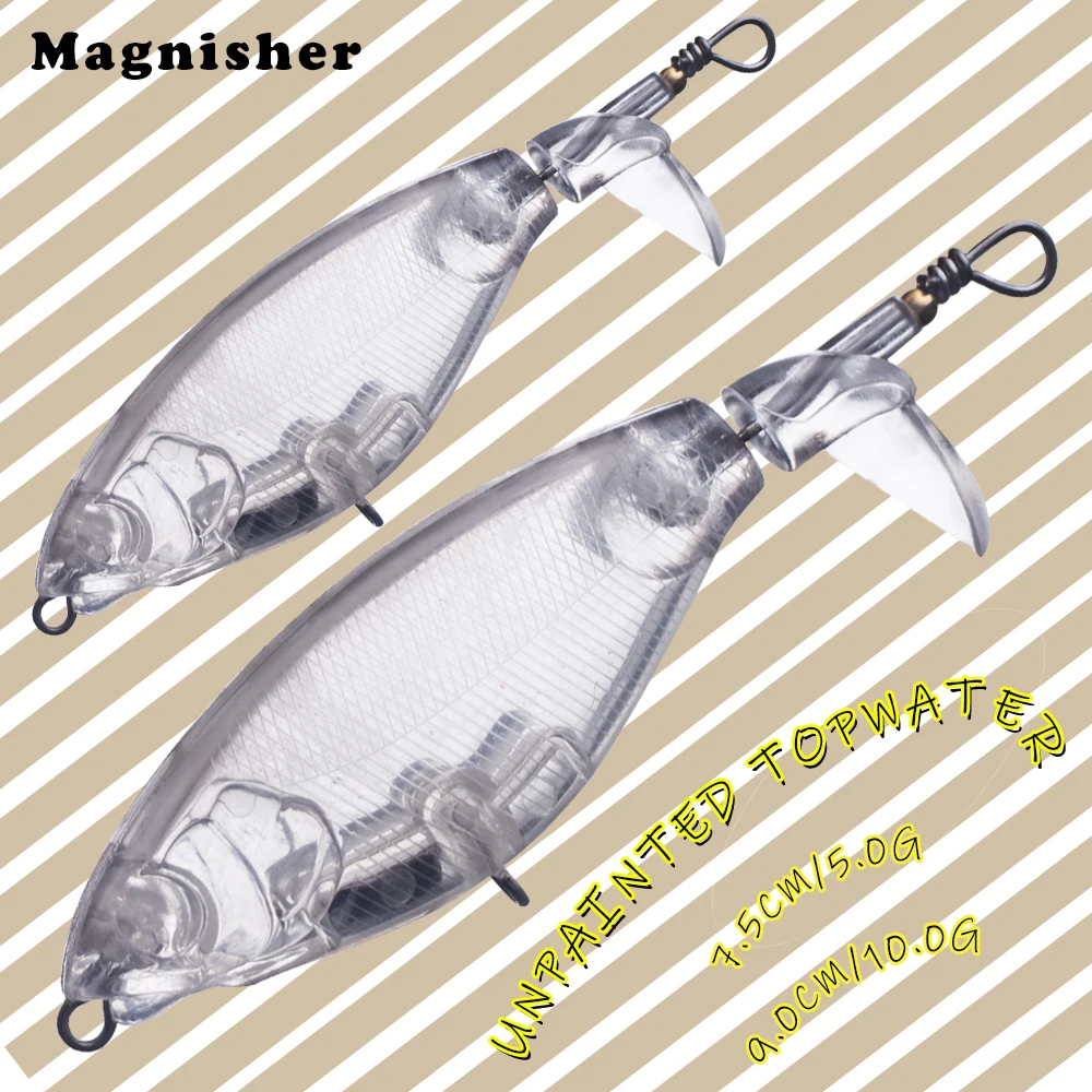 

Magnisher 10 шт./лот неокрашенные топовые приманки заготовки рыболовные приманки пропеллер воблер вращающийся хвост бесшумный Поппер DIY