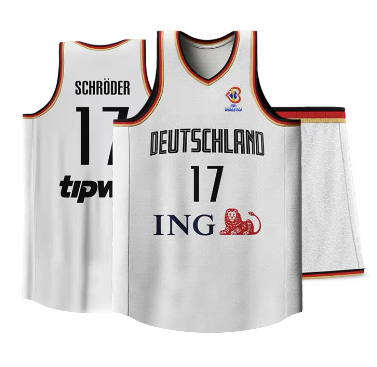 

Germany Team World Basketball Jersey Customizable player name and number Quick-drying breathable fabric Vest and shorts set