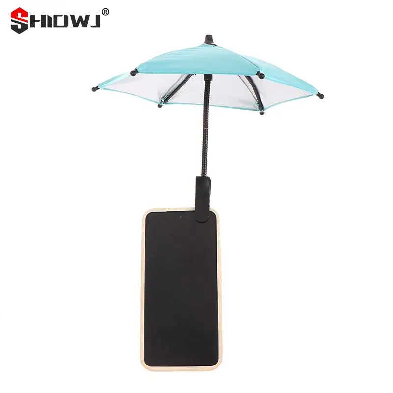 Mini Electric Motorcycle Phone Bracket Umbrella Car Navigation Frame Rider Helmet Umbrella Hand Sunshade Outdoor Bendable