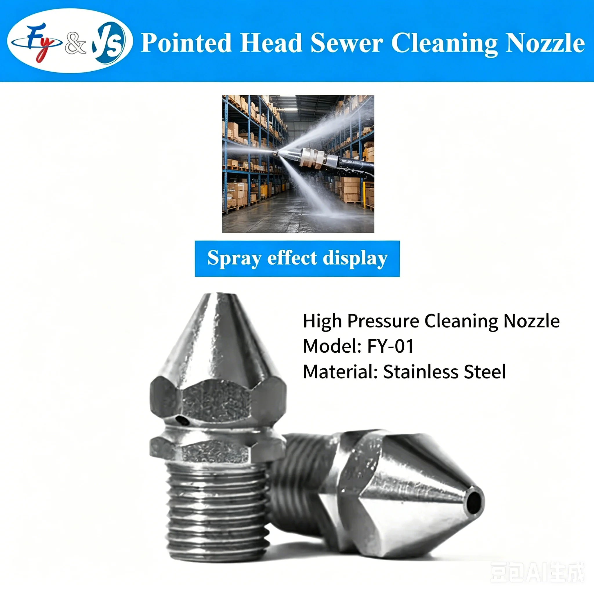 High Pressure Sewer Drain Cleaning Nozzle For Pressure Washer Rotary Forward Hole Pipe Cleaning Spray Nozzle Dredge Tool