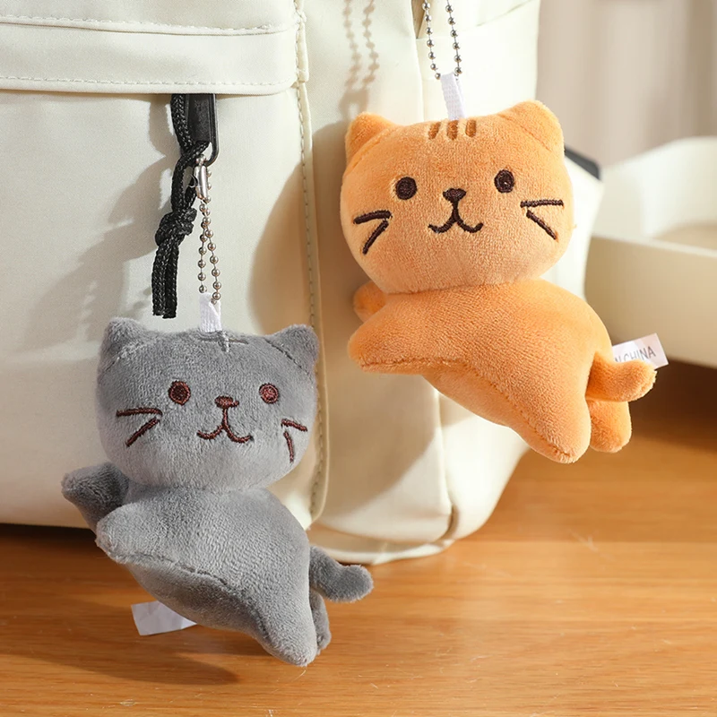 

Cartoon Cute Four-color tilt Head Lying Plush Toys Cartoon Lifelike Cat Kitten Dolls Backpack Pendants Kids Girls Birthday Gifts