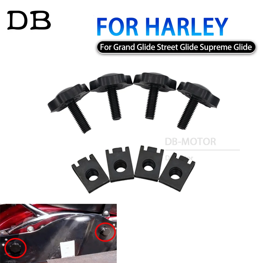 

For Harley Grand Glide Street Glide Supreme Glide Motorcycle Side Box Hard Saddlebags Fastener Bolts Anti-Theft Security Screws