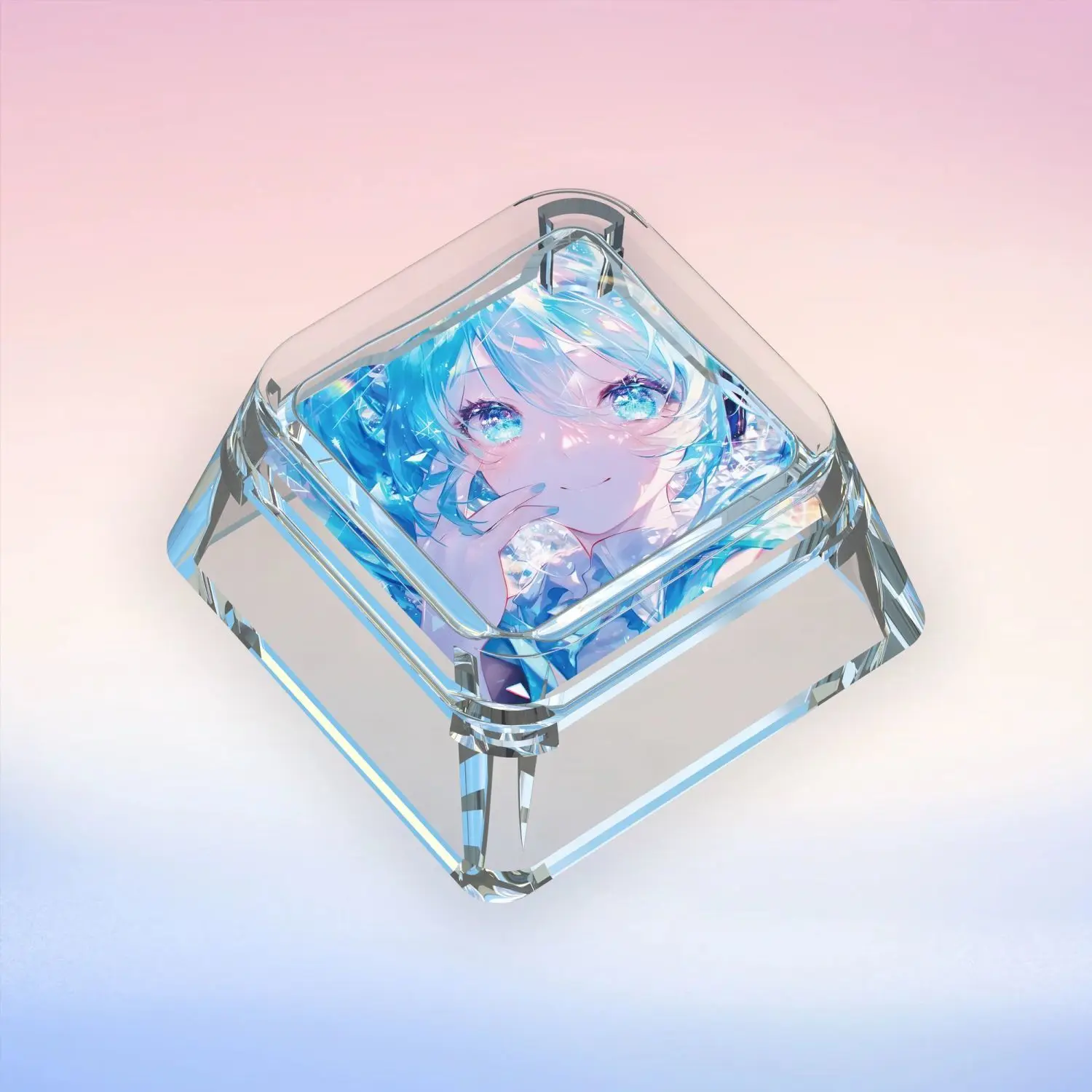 Ins New Miku Mechanical Keyboard Personalized Keycaps Cross Axis Body Miku Cute Keyboard Cap Transparent Keycaps Gifts Toys