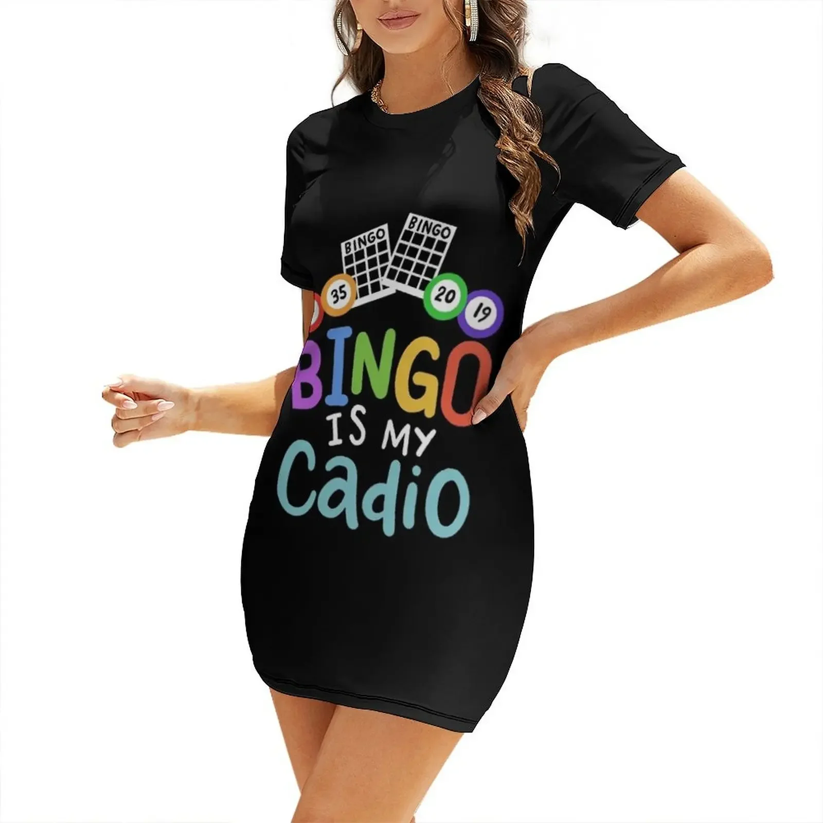 

Bingo Bingo Player Bingo Caller Short-Sleeved Dress women's elegant loose dresses elegant party dress for women 2025 Dress