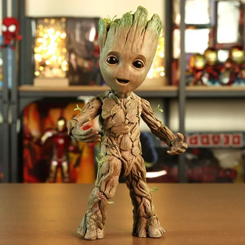 The Avengers Marvel  Groot Little Tree Man Anime Movie Character Modeling Figure Movable Joint Model Cute Children Holiday